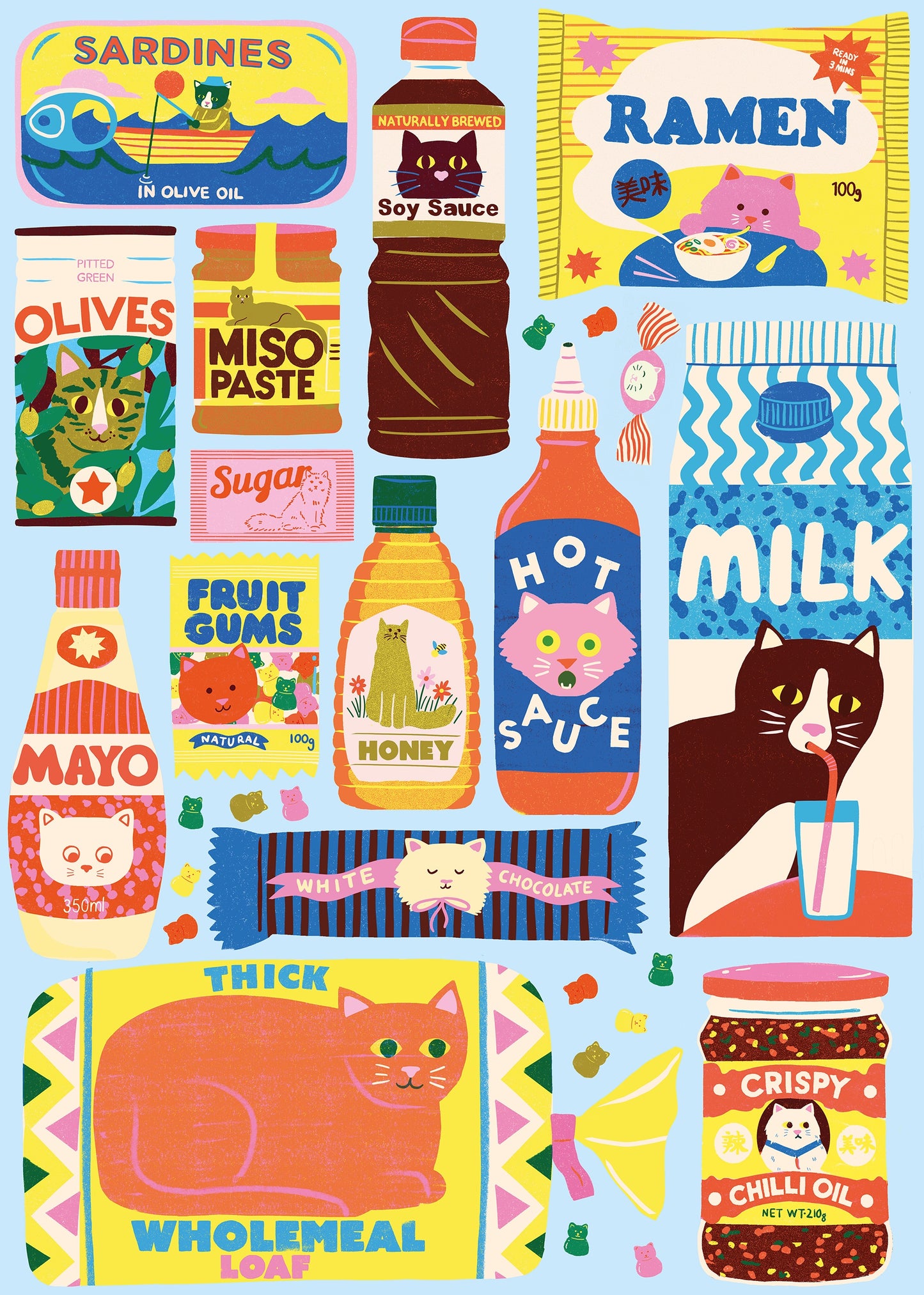 Happily | Jigsaw Puzzle | 1000 Pieces | Cat Food