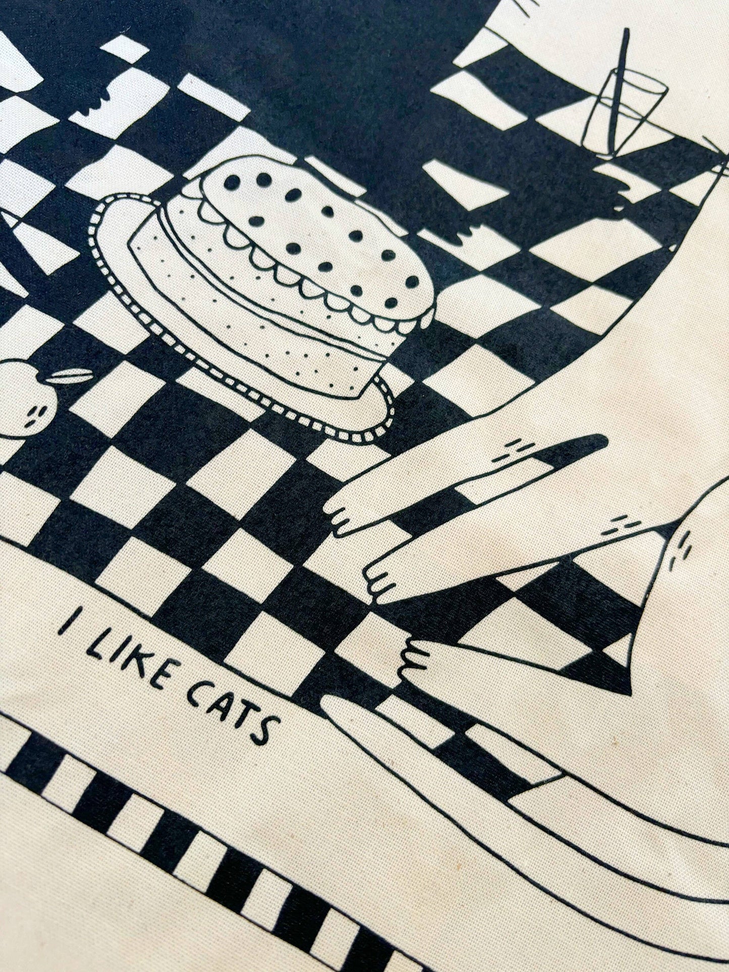 I Like Cats | Cotton Screen Printed Tea Towel | Picnic Cats