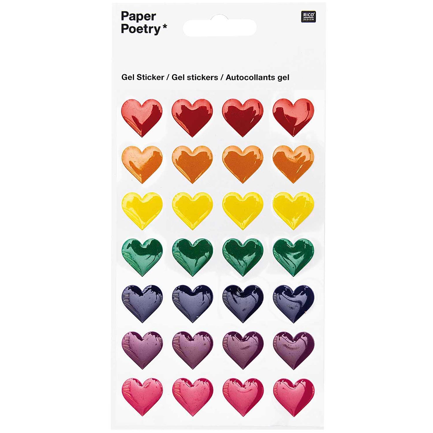 Rico | Paper Poetry | Gel Stickers | Rainbow Hearts