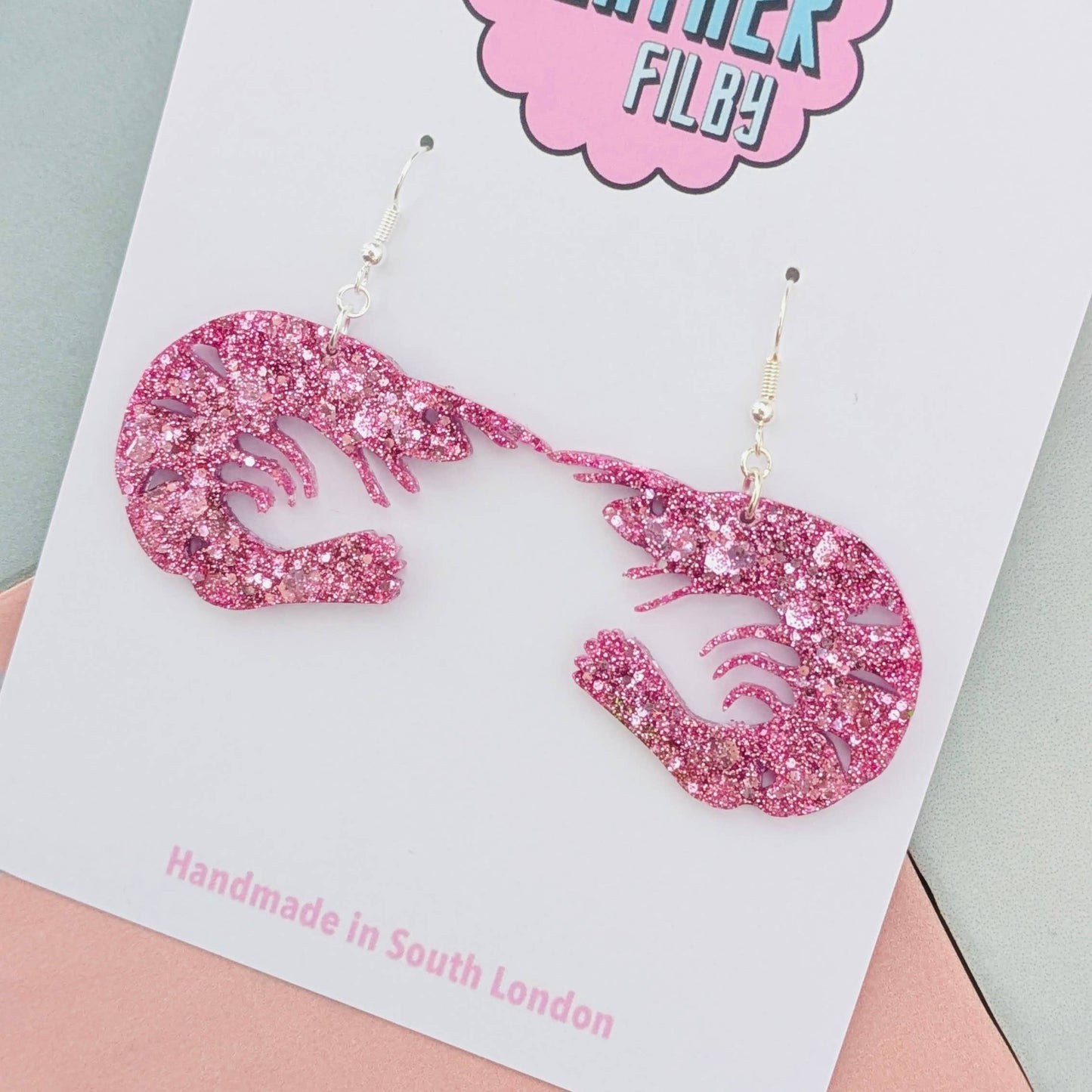 By Heather Filby | Glitzy Glitter Earrings | Shrimp