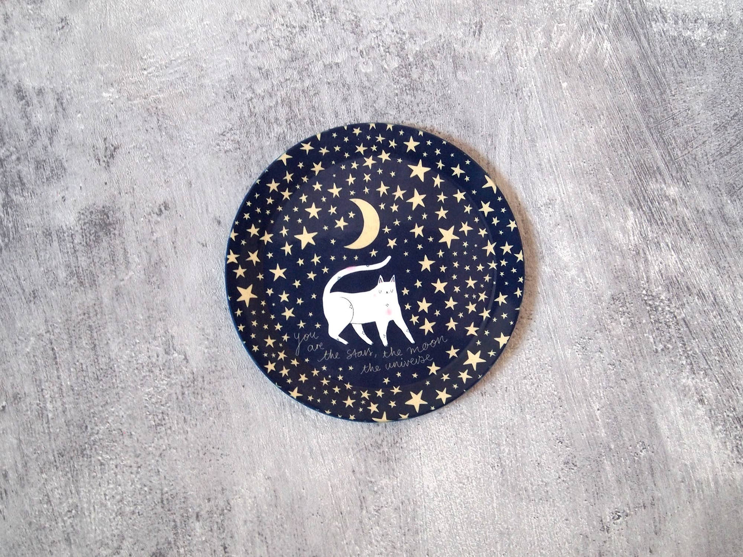 I Like Cats | Trinket Dish | Cat moon & stars