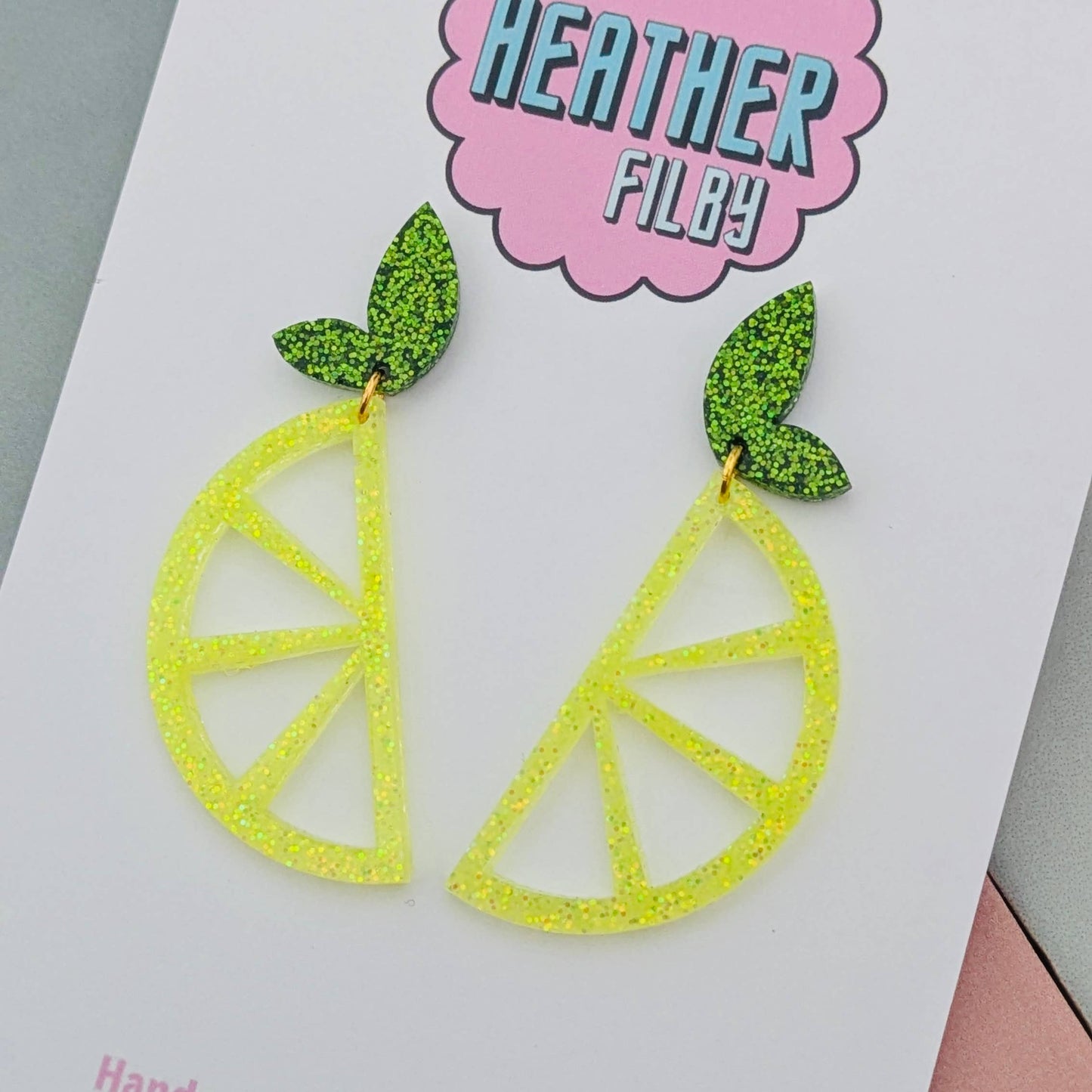 By Heather Filby | Glitzy Glitter Earrings | Lemon Slice