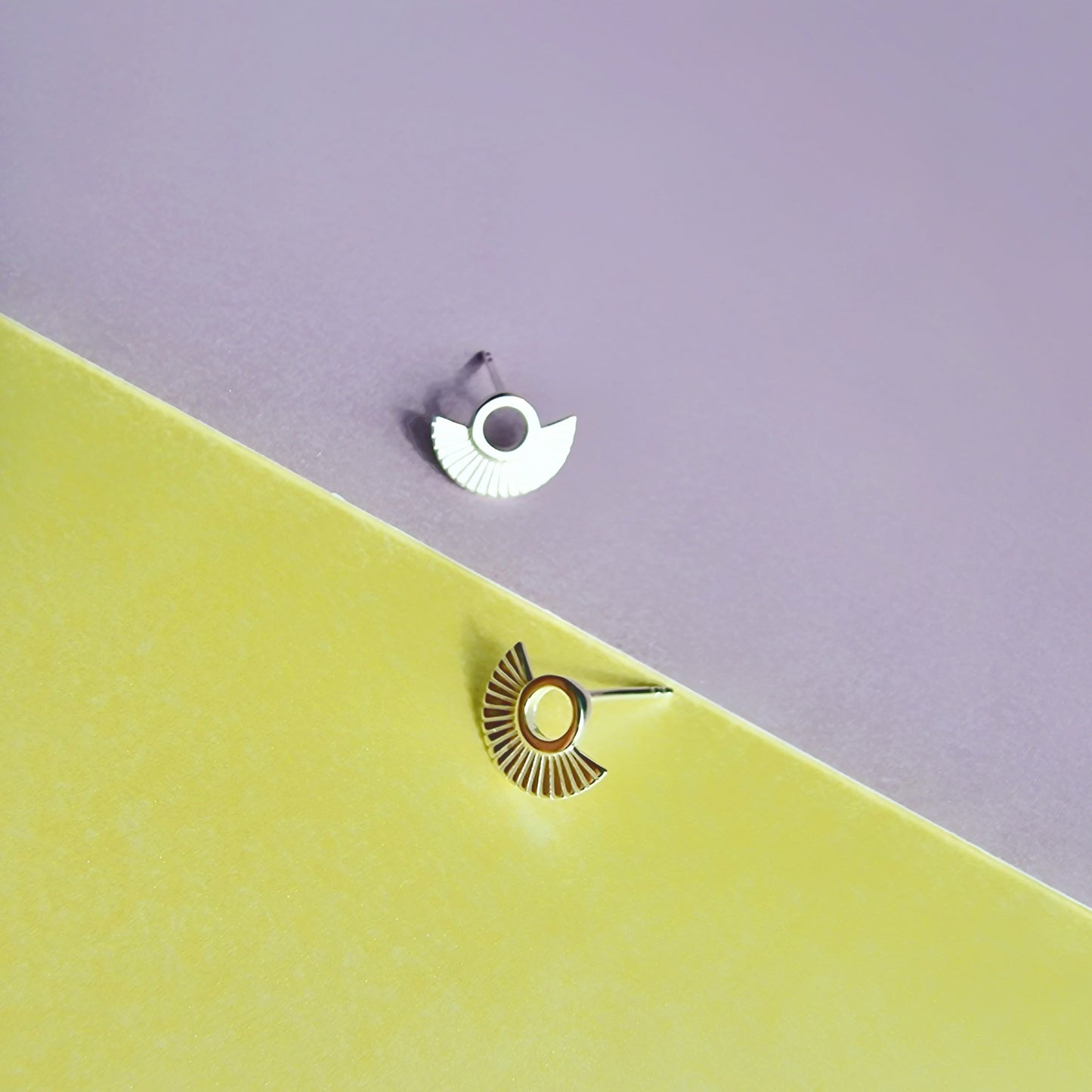Vurchoo | Nicaragua 1106 | Art Deco Fan Silver Stud Earrings