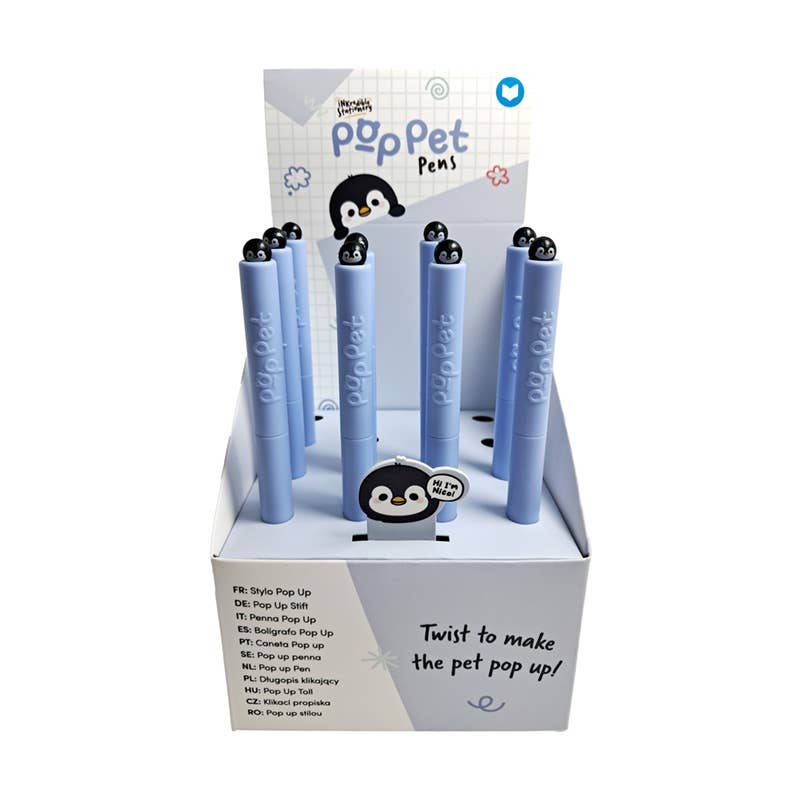 Puckator Ltd | Adoramals Twist Pop Pet Pen | Wild Penguin