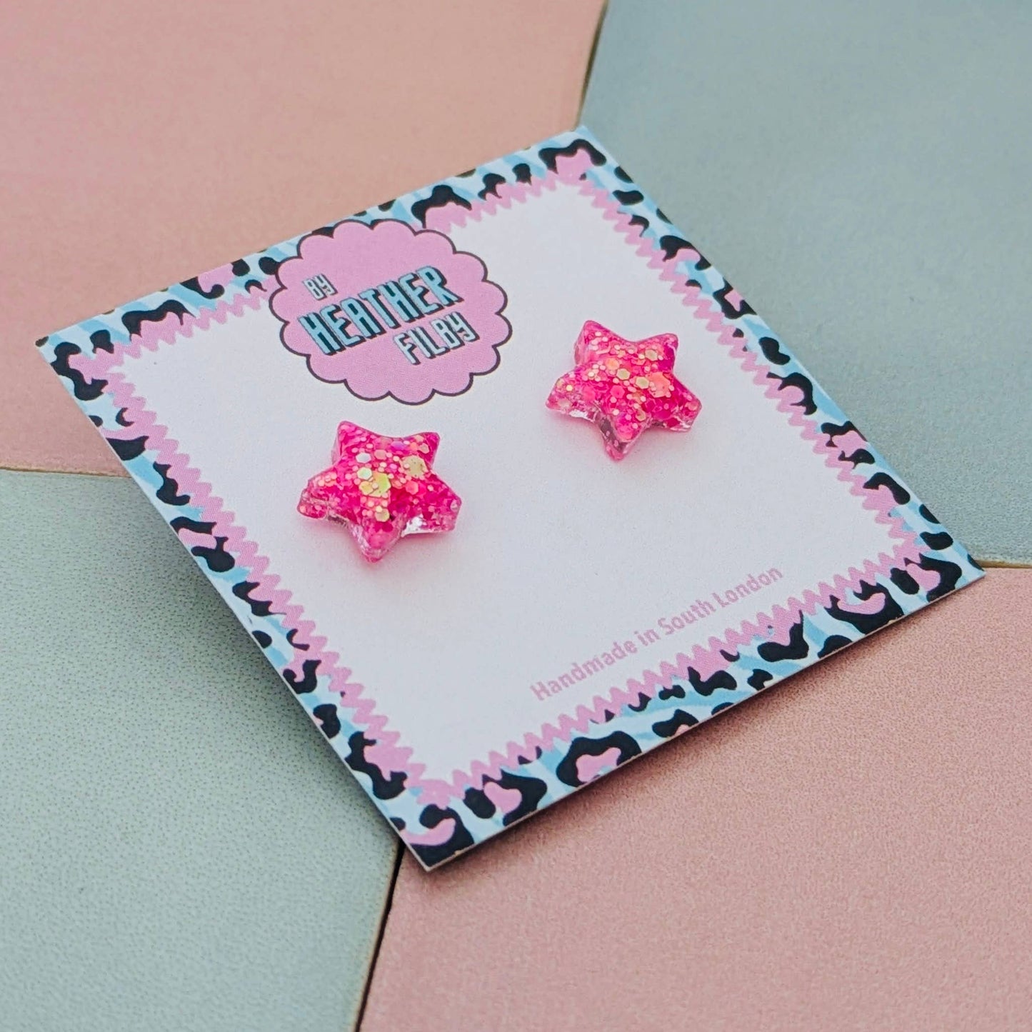 By Heather Filby | Glitter Stud Earrings | Star
