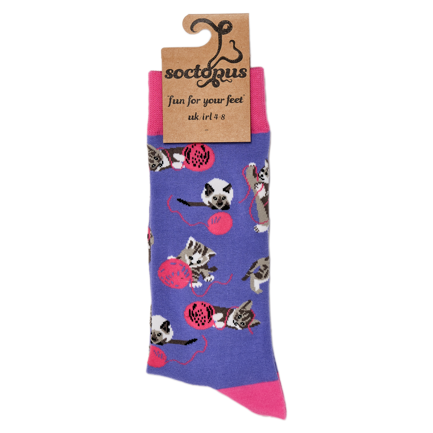 Socktopus | Cats and Wool Socks Lilac | S UK 4-8