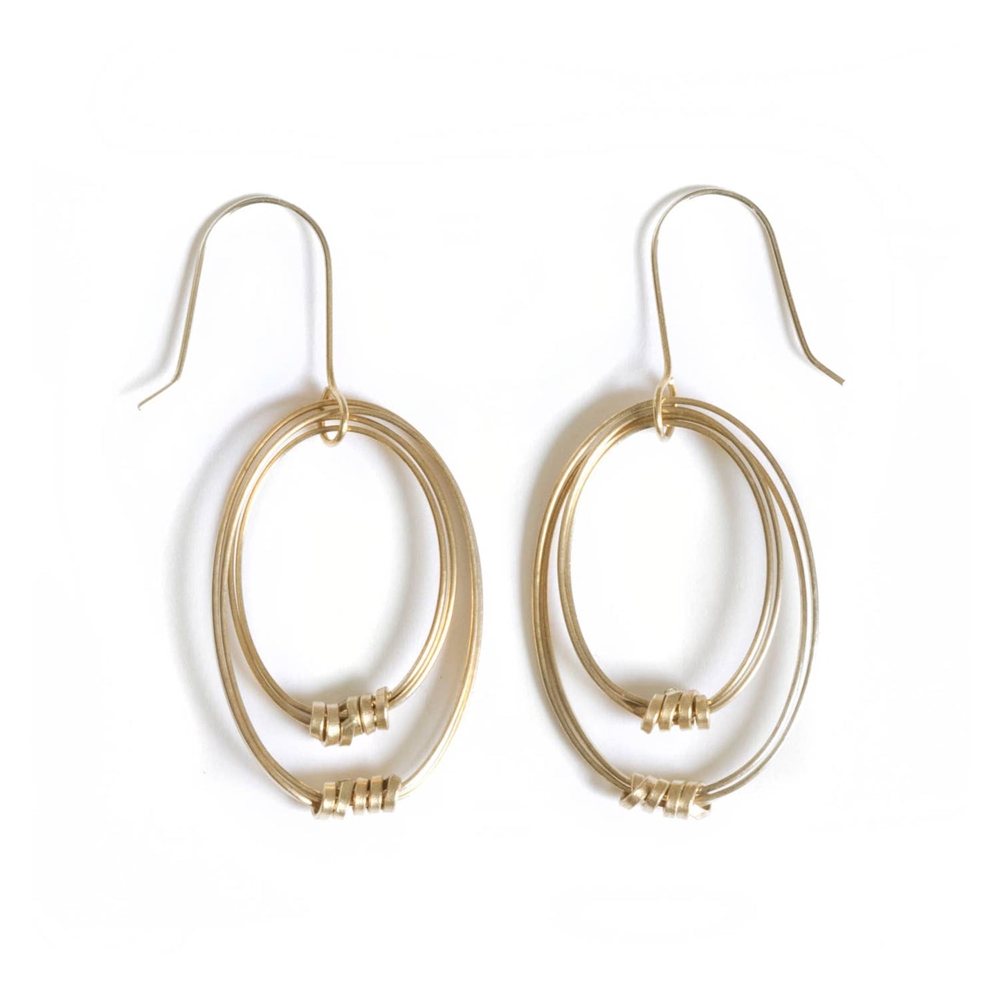 Just Trade | Brass Sophie Ribbon Double Oval Earrings