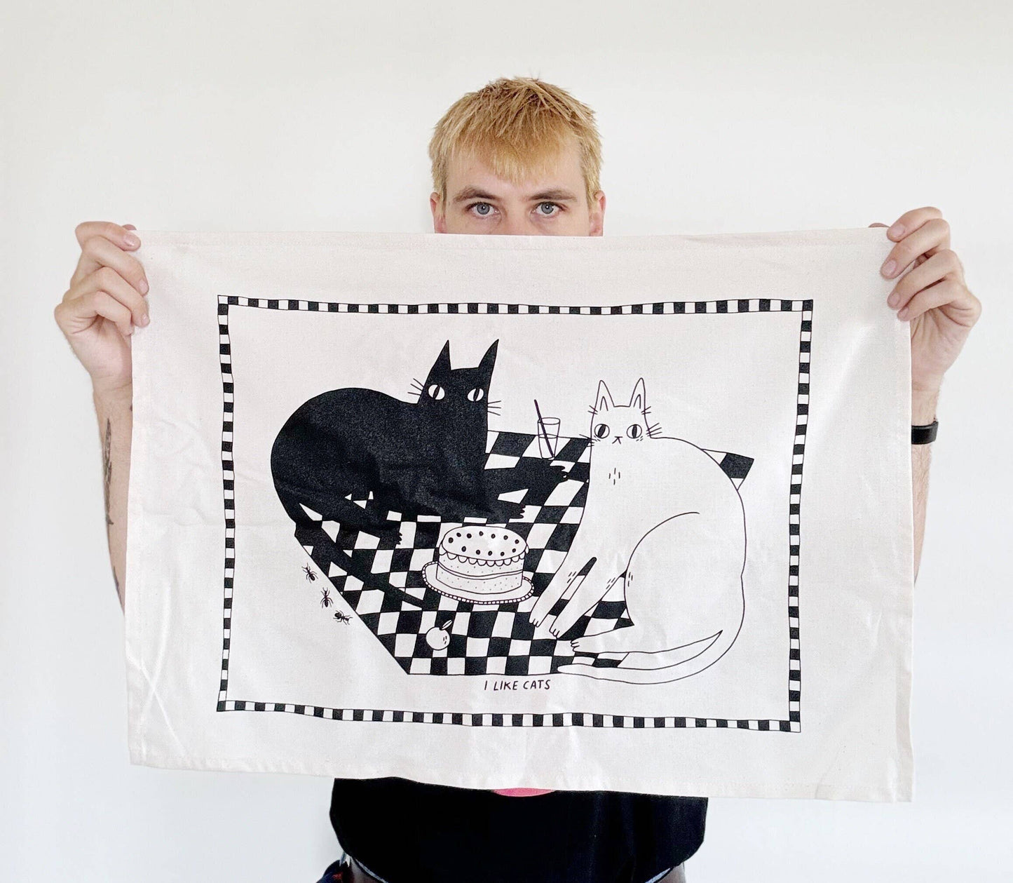 I Like Cats | Cotton Screen Printed Tea Towel | Picnic Cats
