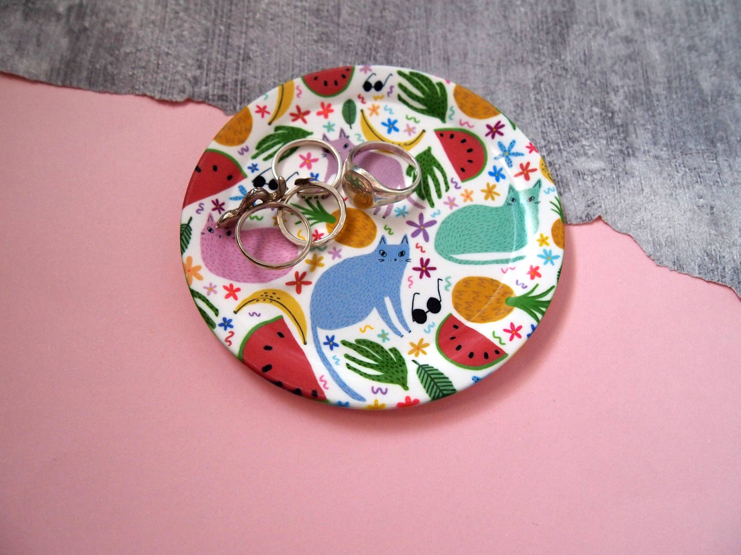 I LIKE CATS | Trinket Dish | Cats & fruits