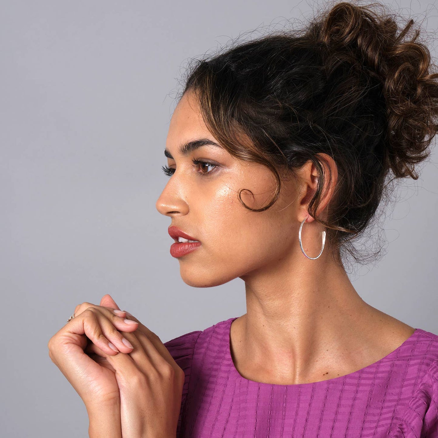 Just Trade | Plated Essentials Large Hoops Silver