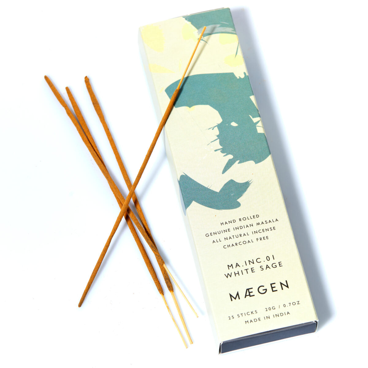MÆGEN | Incense Sticks | White Sage - Genuine Indian masala