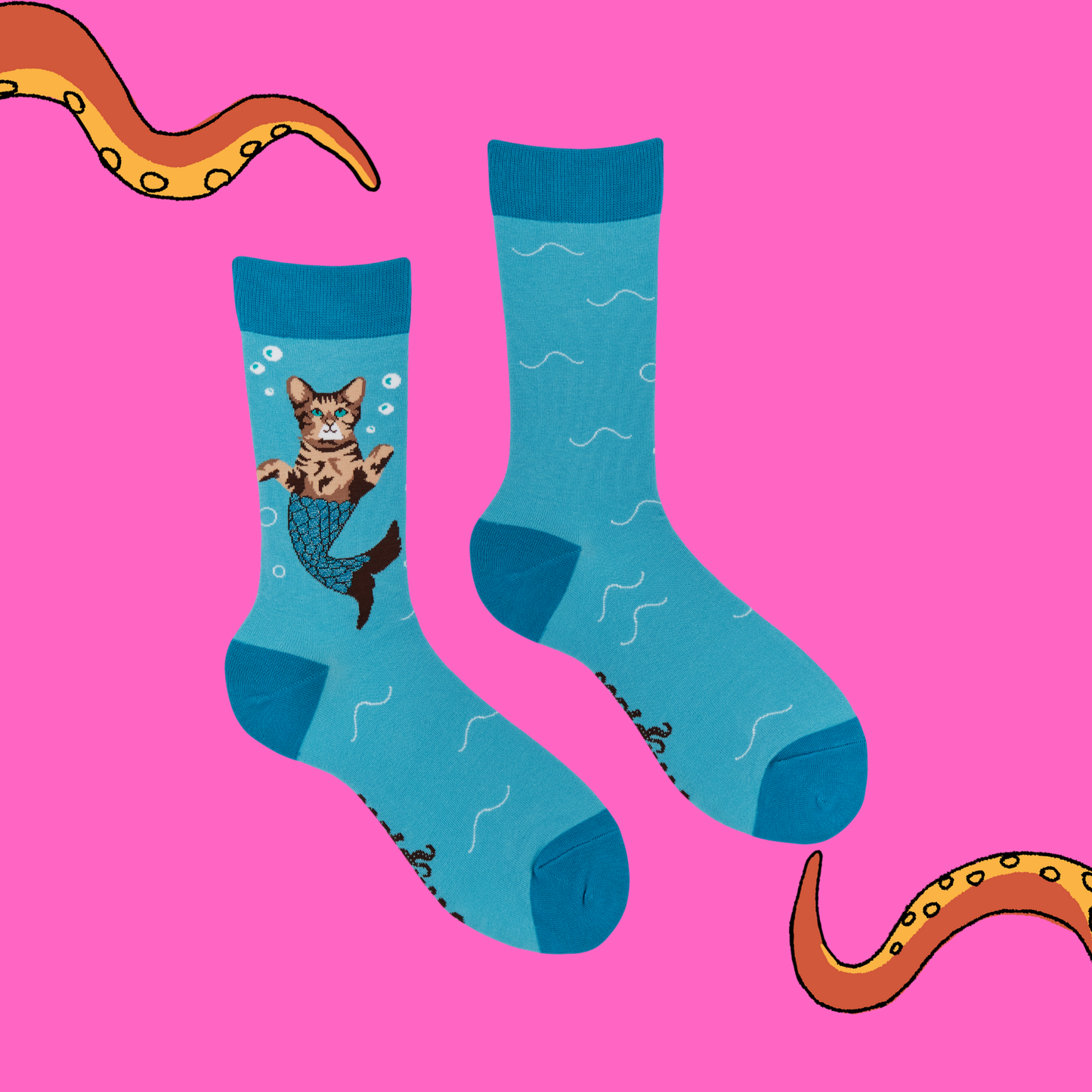 Socktopus | Cat Mermaid Socks - Purr-Maid | S UK 4-8
