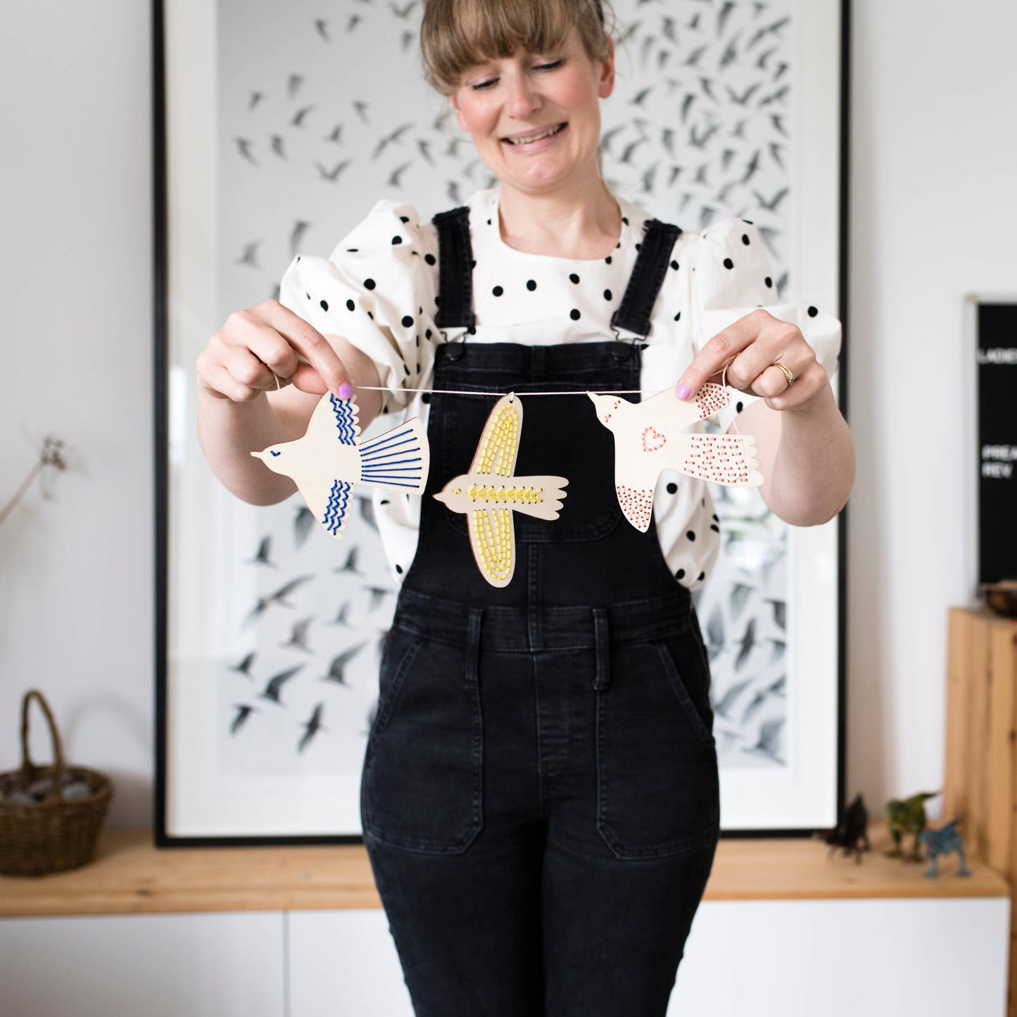 Cotton Clara | Wooden Bird Embroidery Kit | DIY Garland