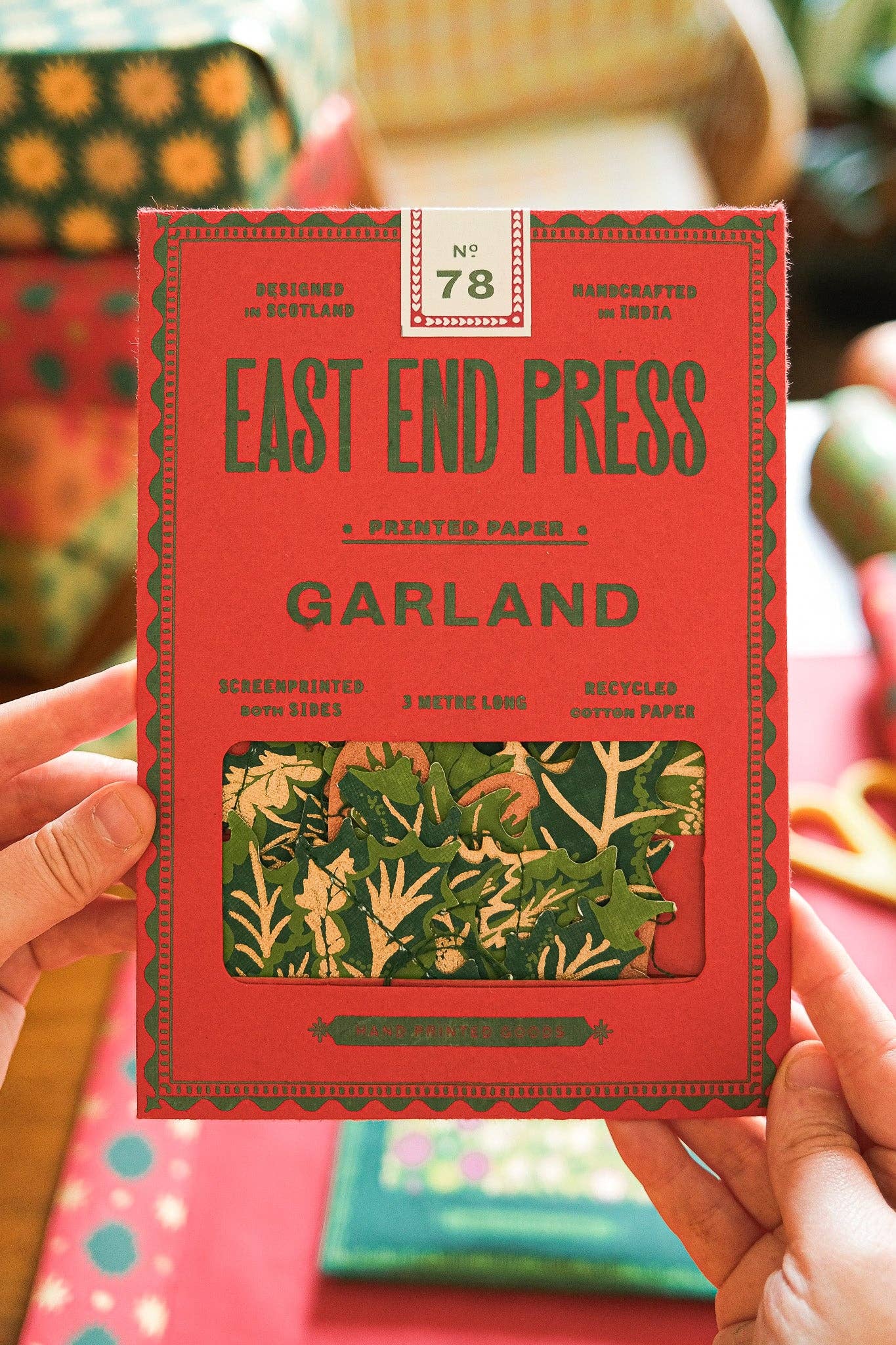 East End Press | Sewn Paper Garland | Holly & Ivy