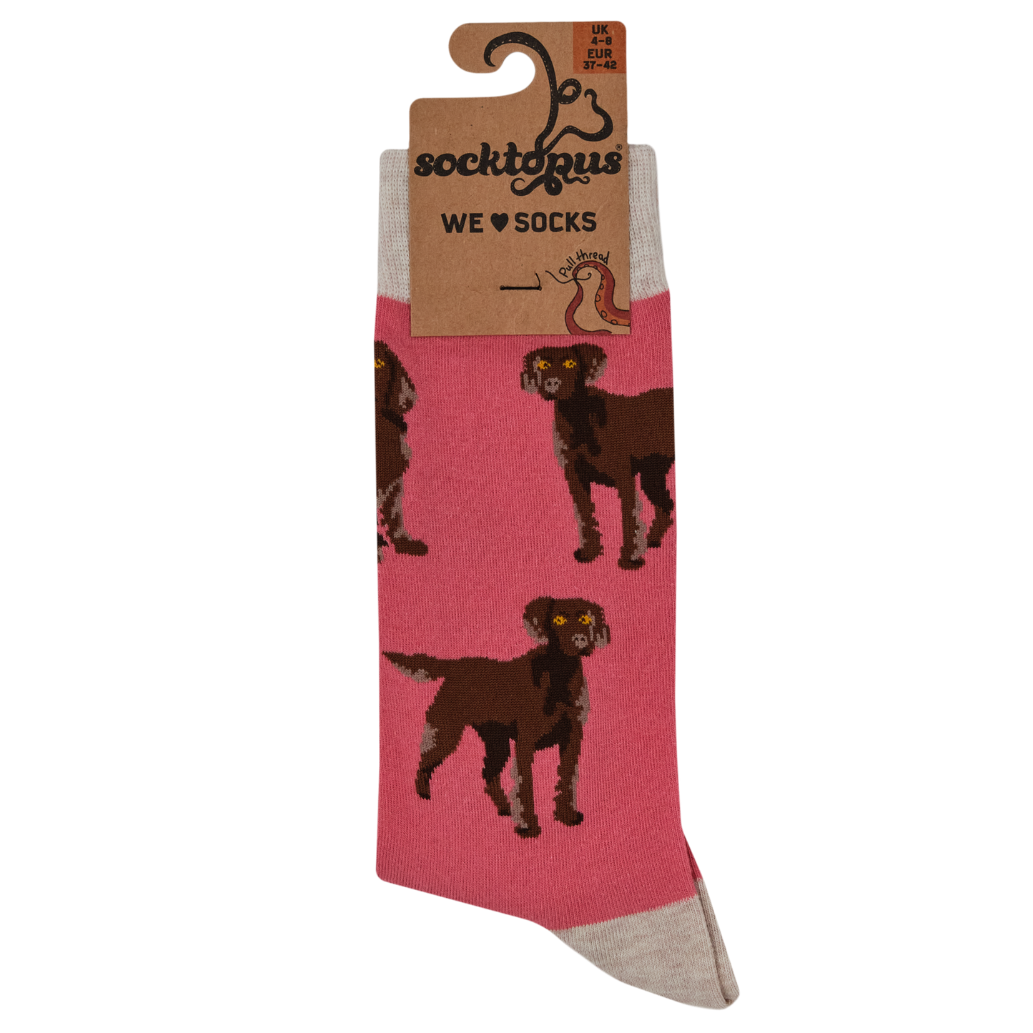 Socktopus | Span au Chocolat | Pink | S UK 4-8