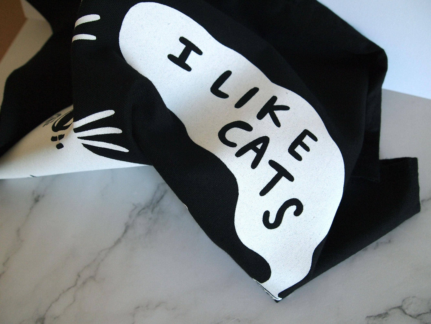 I Like Cats | Cotton Screen Printed Tea Towel | Cat and House