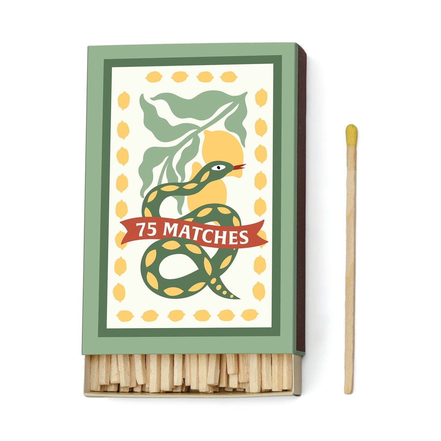 Designworks Collective | Paddywax A Dopo Boxed Matches | "Snake" Yellow - 75 matches