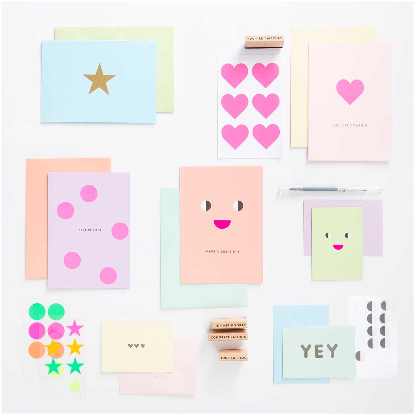 Rico | Paper Poetry | Folded Cards & Envelopes | Pastel Rainbow