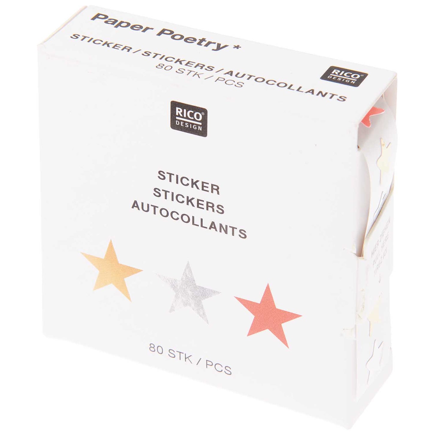 Rico | Paper Poetry | Mini Sticker Roll | Neon, Gold & Silver Hearts