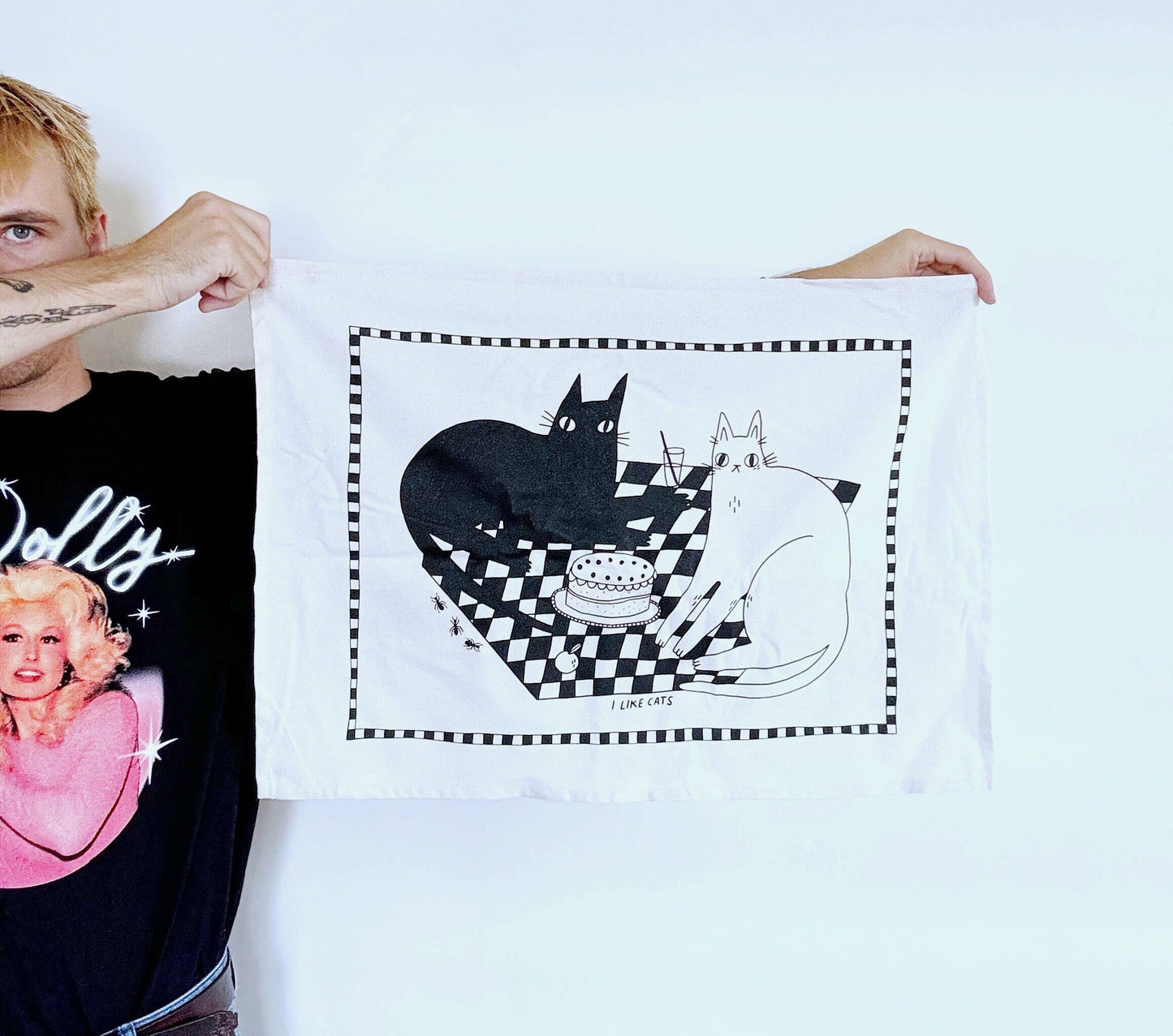 I Like Cats | Cotton Screen Printed Tea Towel | Picnic Cats