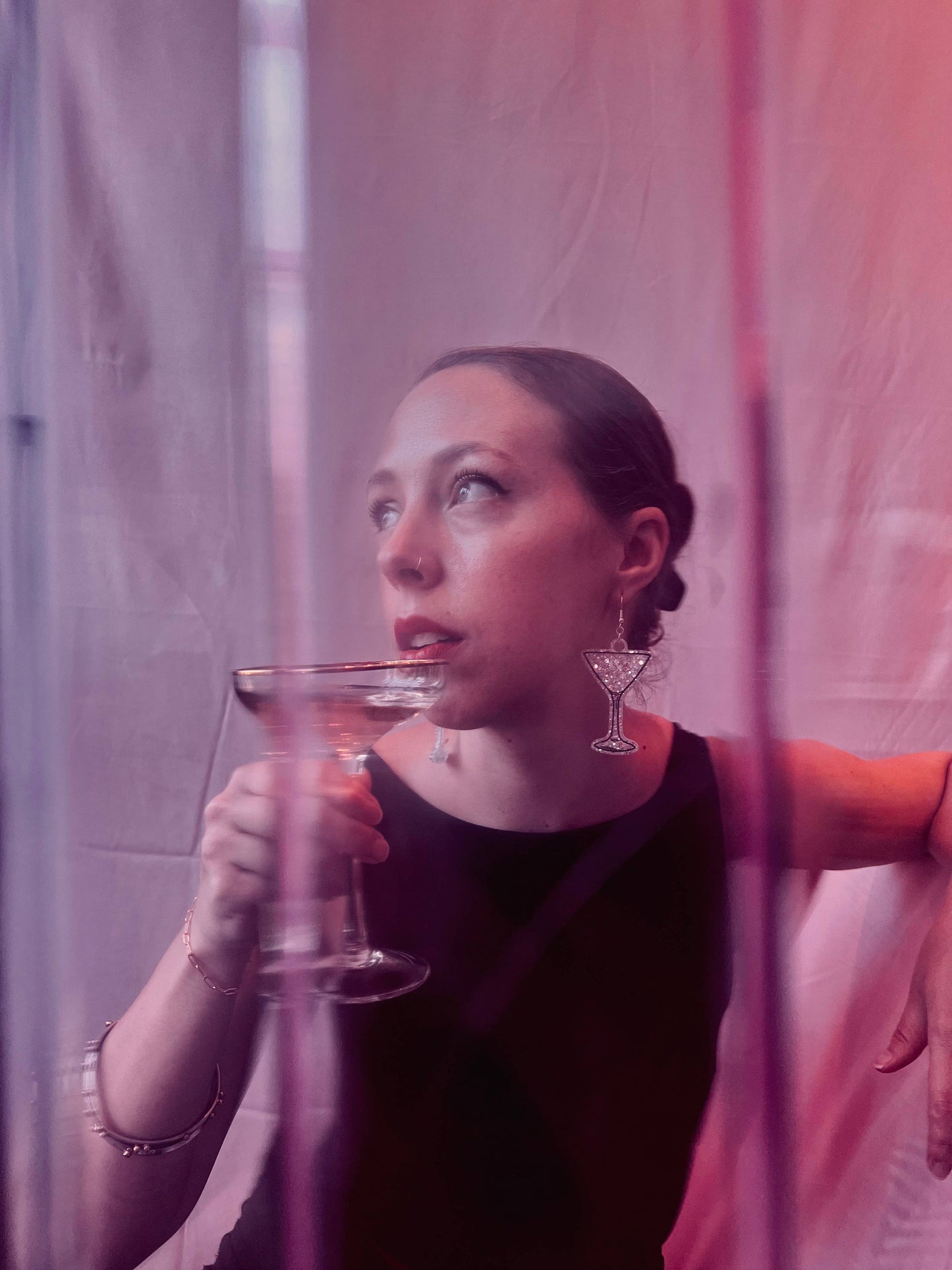 By Heather Filby | Glitzy Glitter Earrings | Martini Glass
