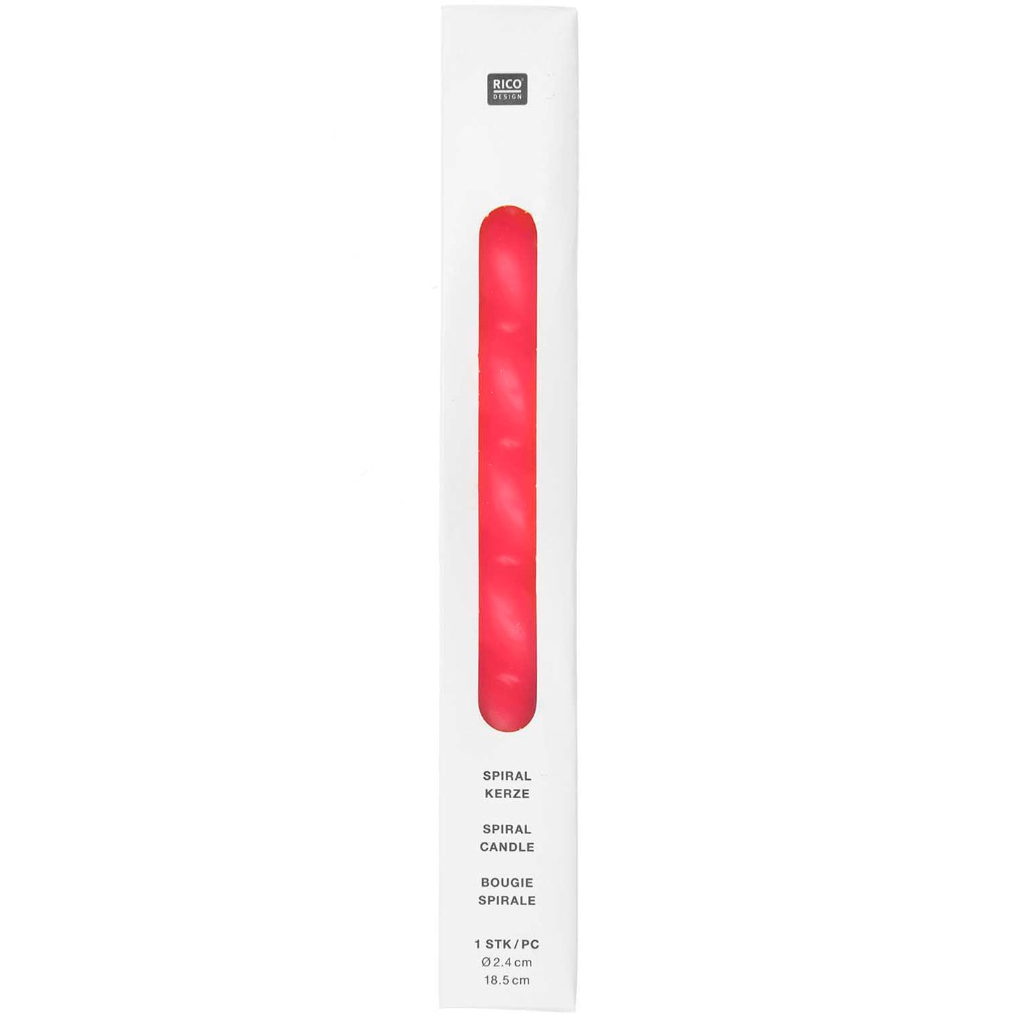 Rico | Spiral Candle | Soft Neon Pink