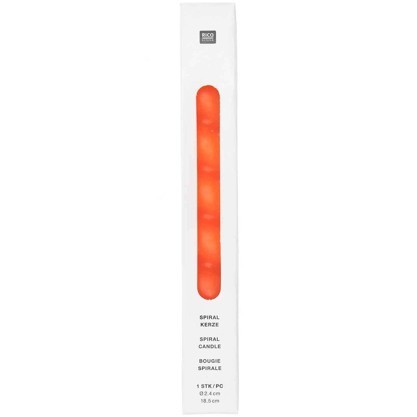 Rico | Spiral Candle | Soft Neon Orange