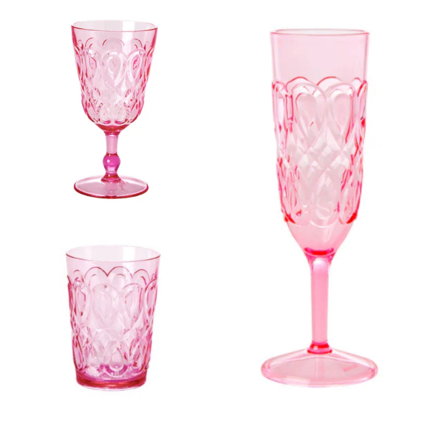 Rice | Pink Acrylic Glassware | Assorted
