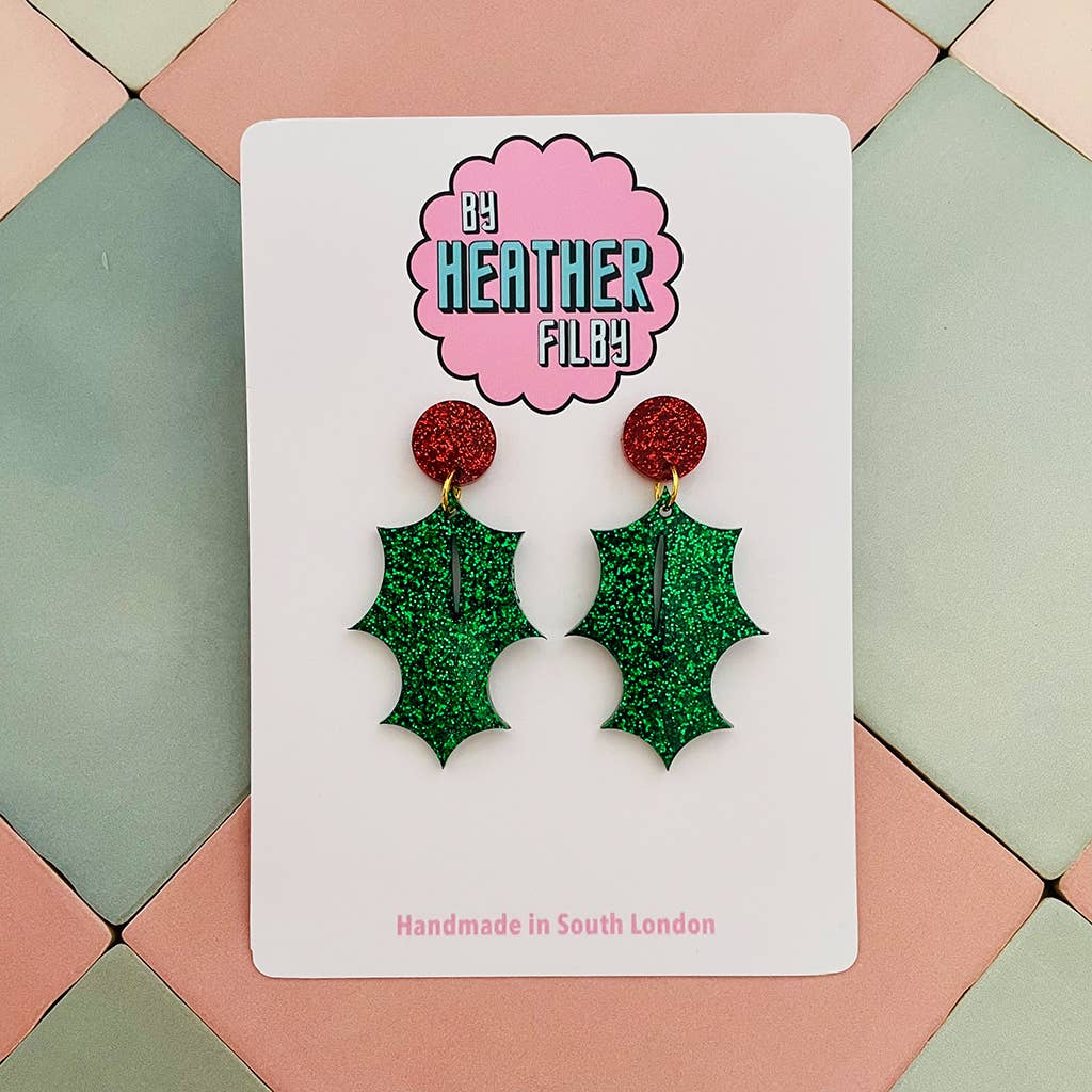 By Heather Filby | Glitzy Glitter Earrings | Holly