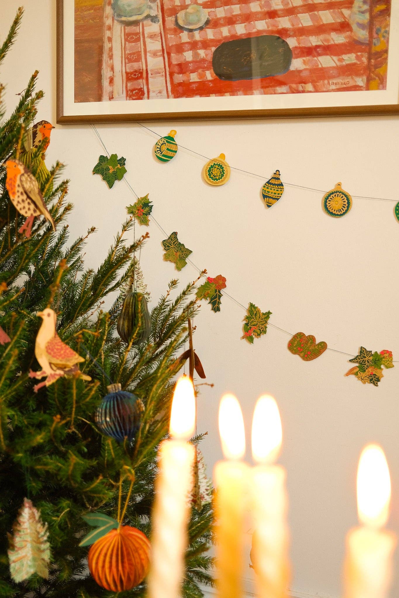 East End Press | Sewn Paper Garland | Holly & Ivy