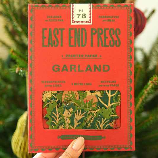 East End Press | Sewn Paper Garland | Holly & Ivy