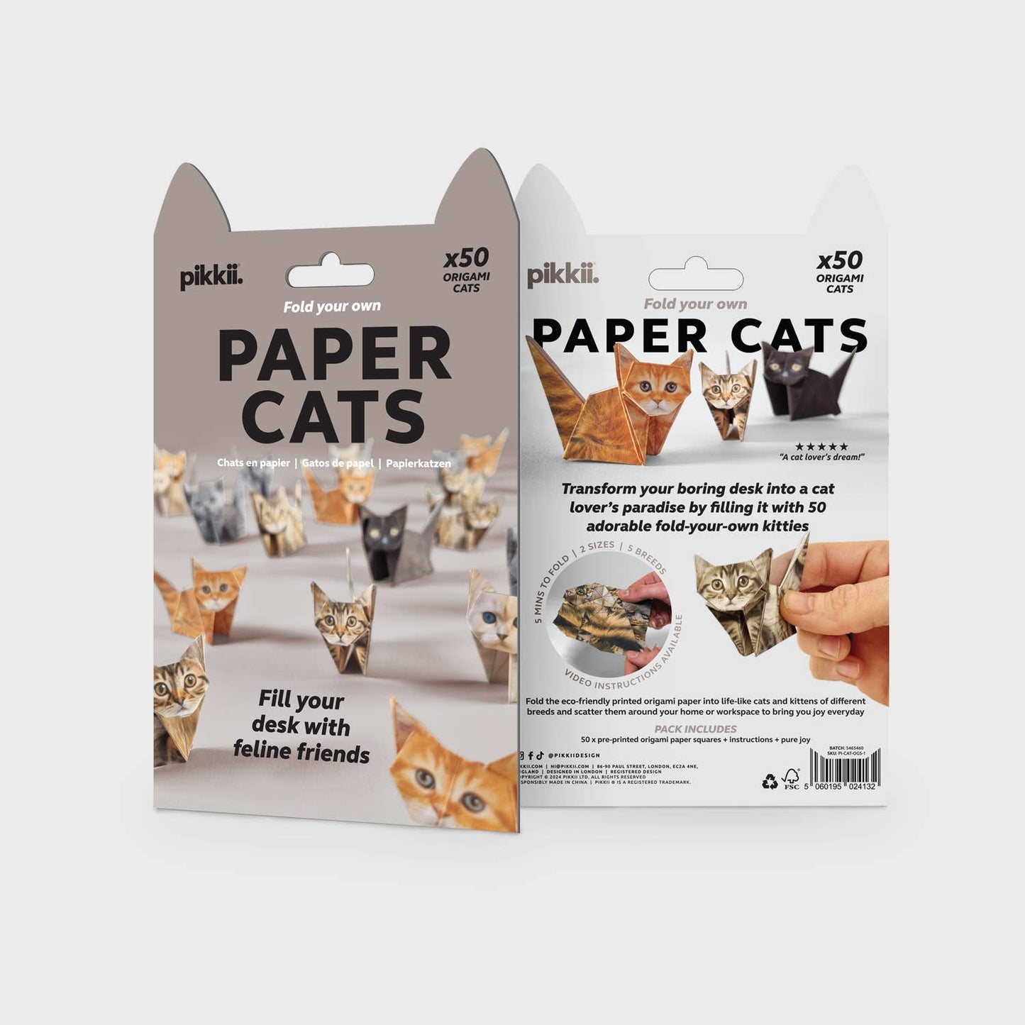Pikkii | Cute DIY Origami Kit | Paper Cats