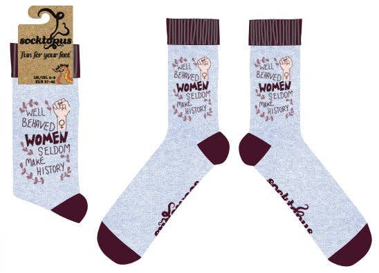 Socktopus | Feminist Socks | Well Behaved Women | S UK 4-8