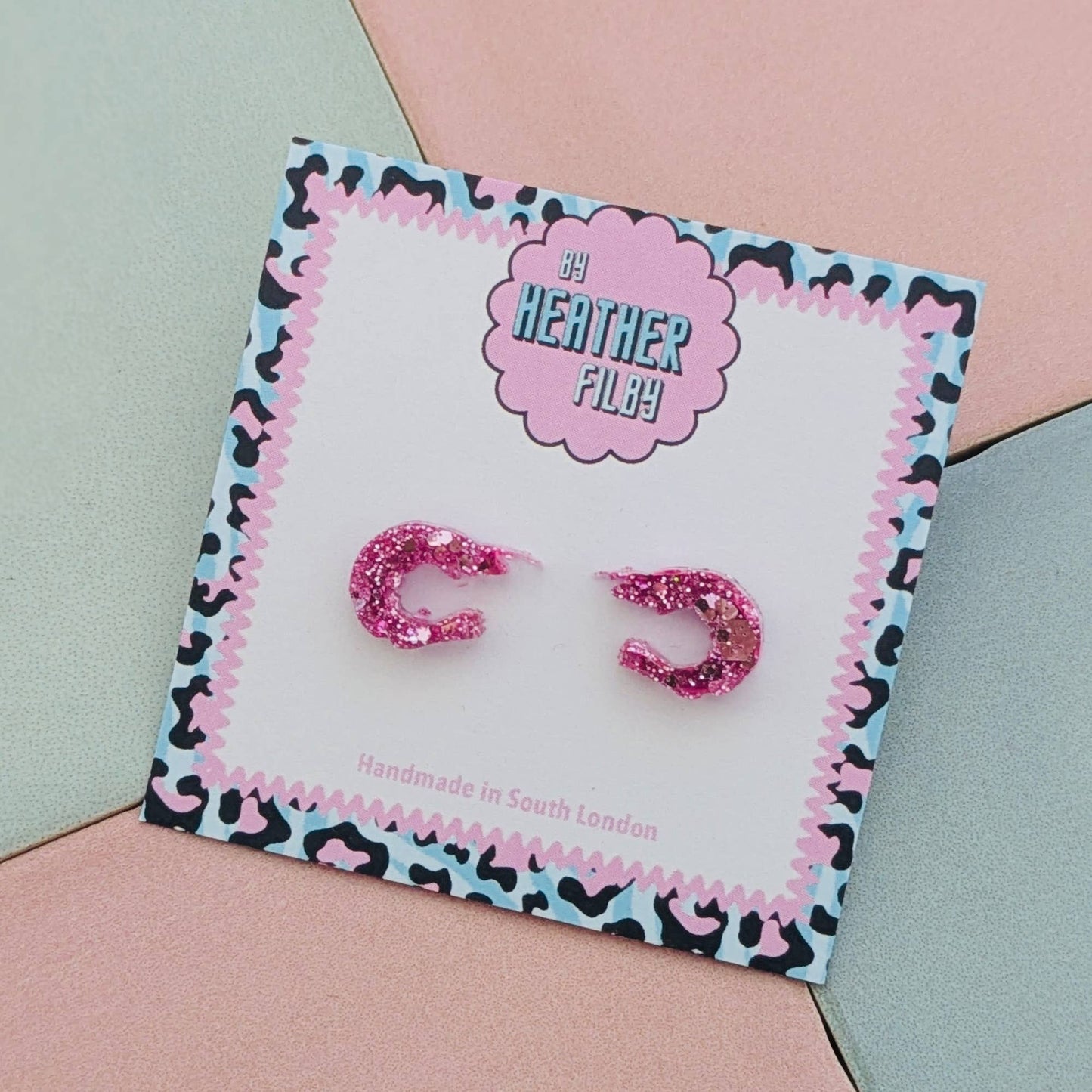 By Heather Filby | Glitter Stud Earrings | Shrimp