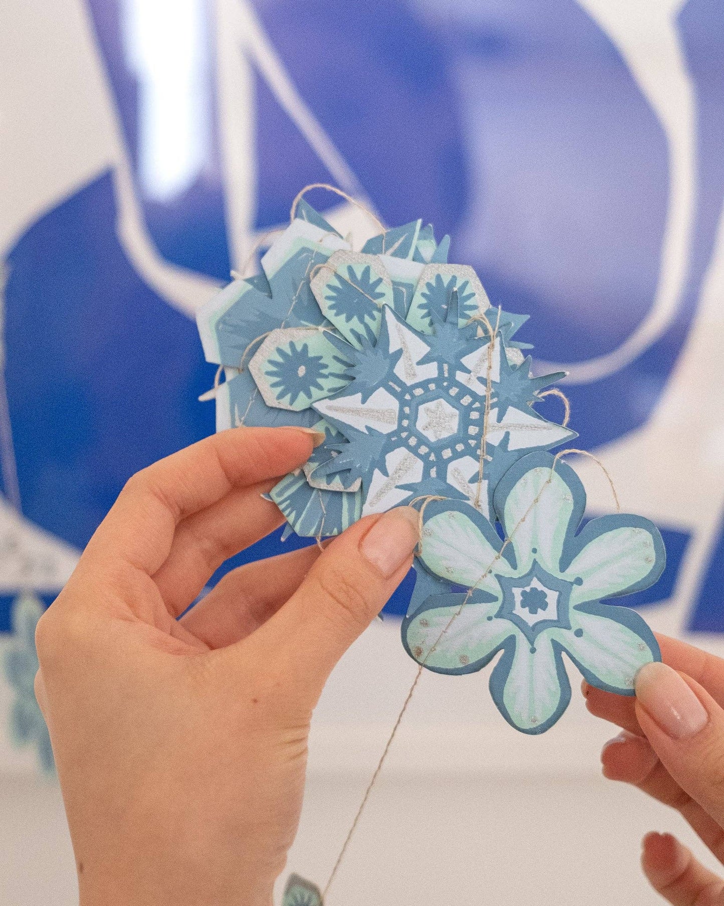 East End Press | Paper Sewn Garland | Snowflakes