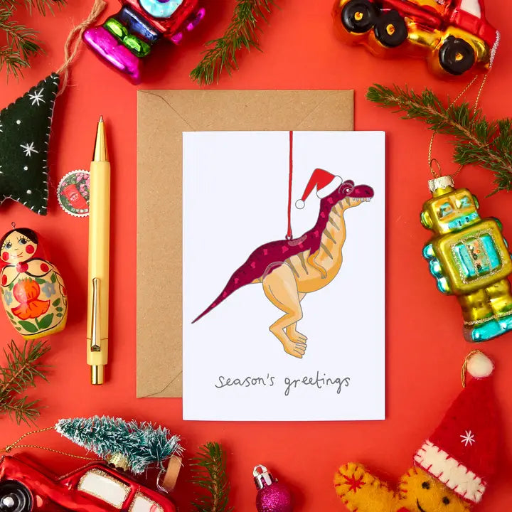 Christmas Card | Dino Decoration "Season's Greetings"
