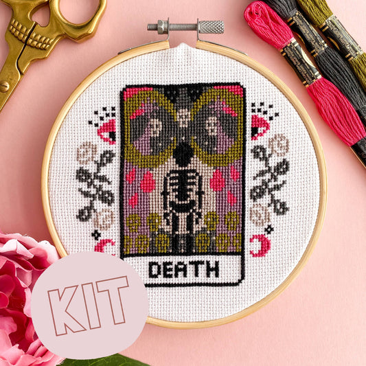 Innocent Bones | Cross Stitch Kit | Death Tarot Card