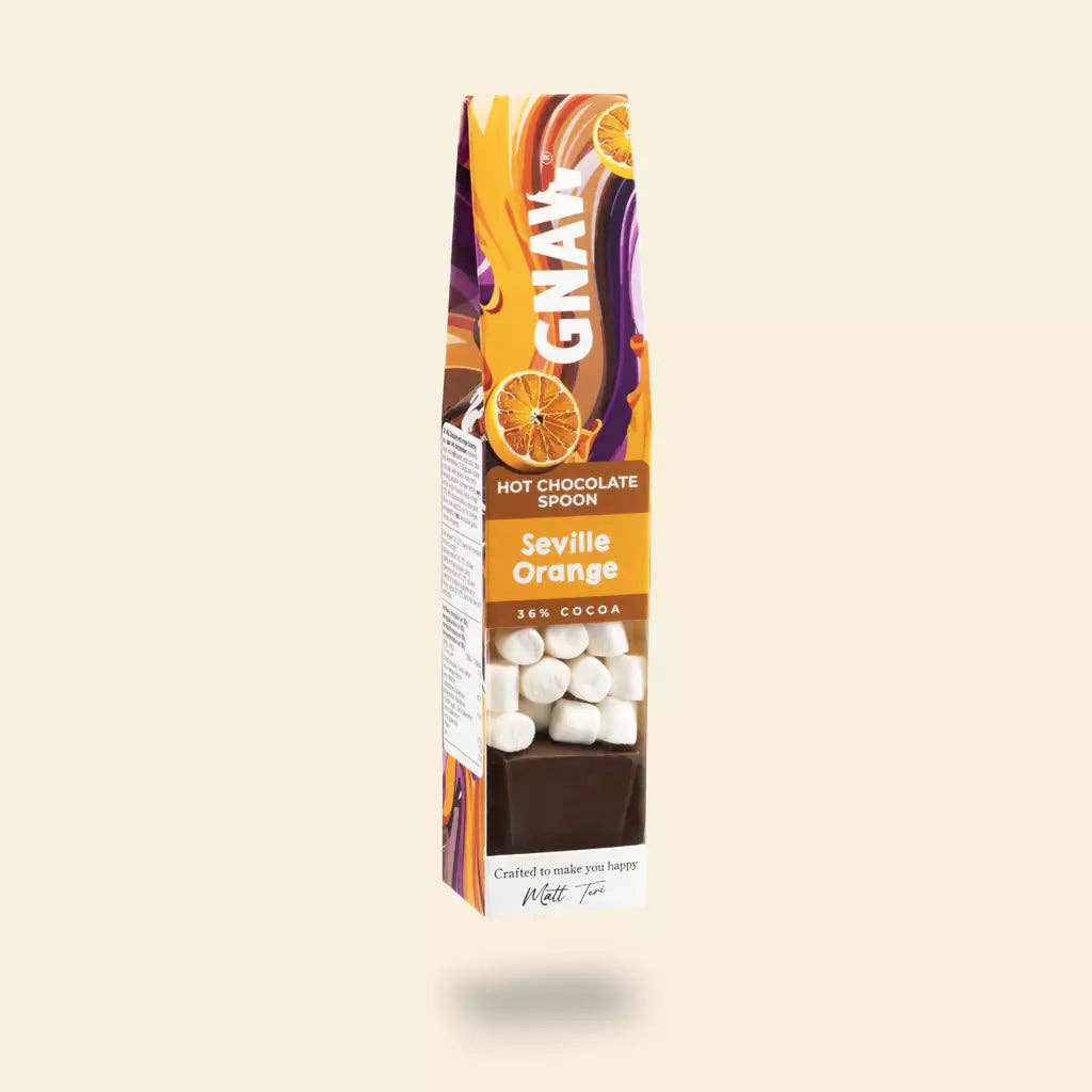 GNAW Chocolate | Hot Chocolate Spoon With Marshmallows | Seville Orange