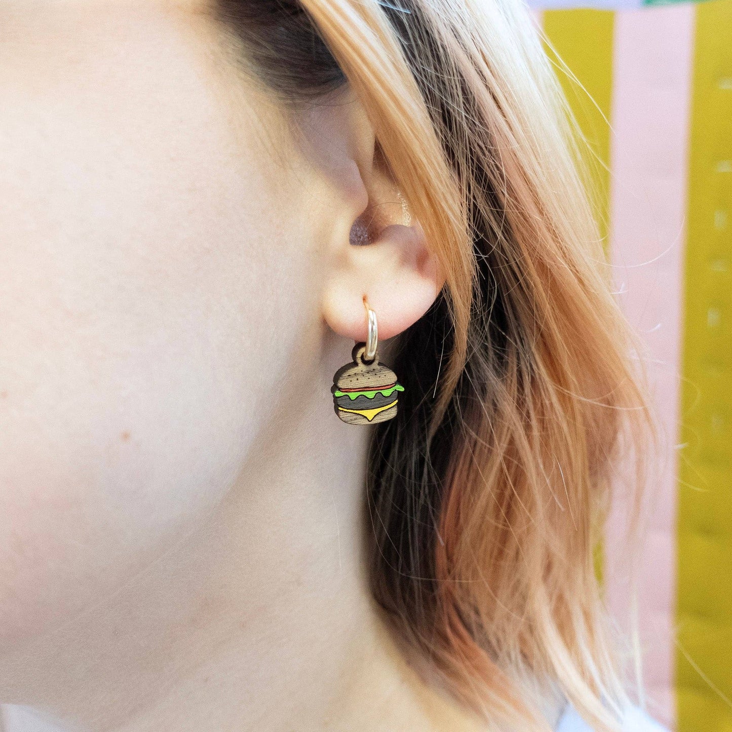 Silly Loaf | Burger & Fries Huggie Earrings