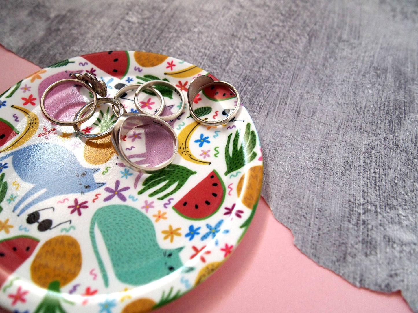 I LIKE CATS | Trinket Dish | Cats & fruits