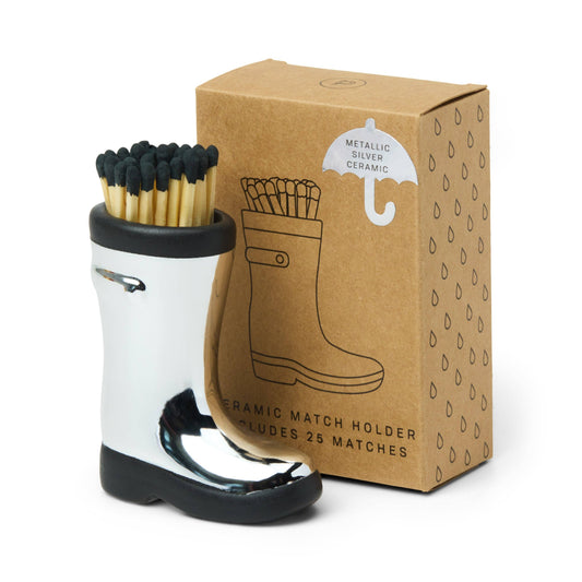 Designworks Collective | Wellington Boot Matches Holder | Chrome