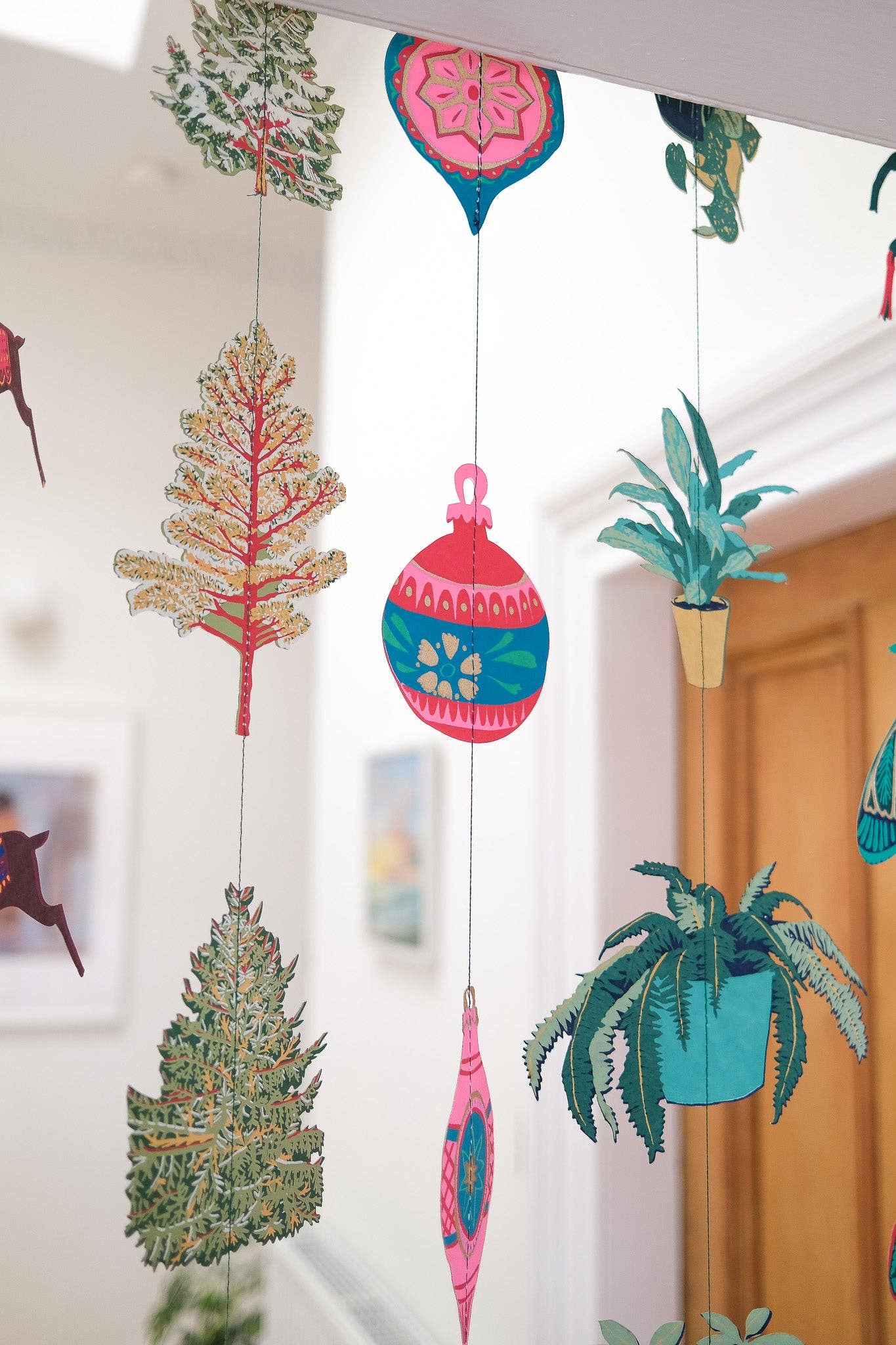 East End Press | Sewn Paper Vertical Wall Hanging | Baubles