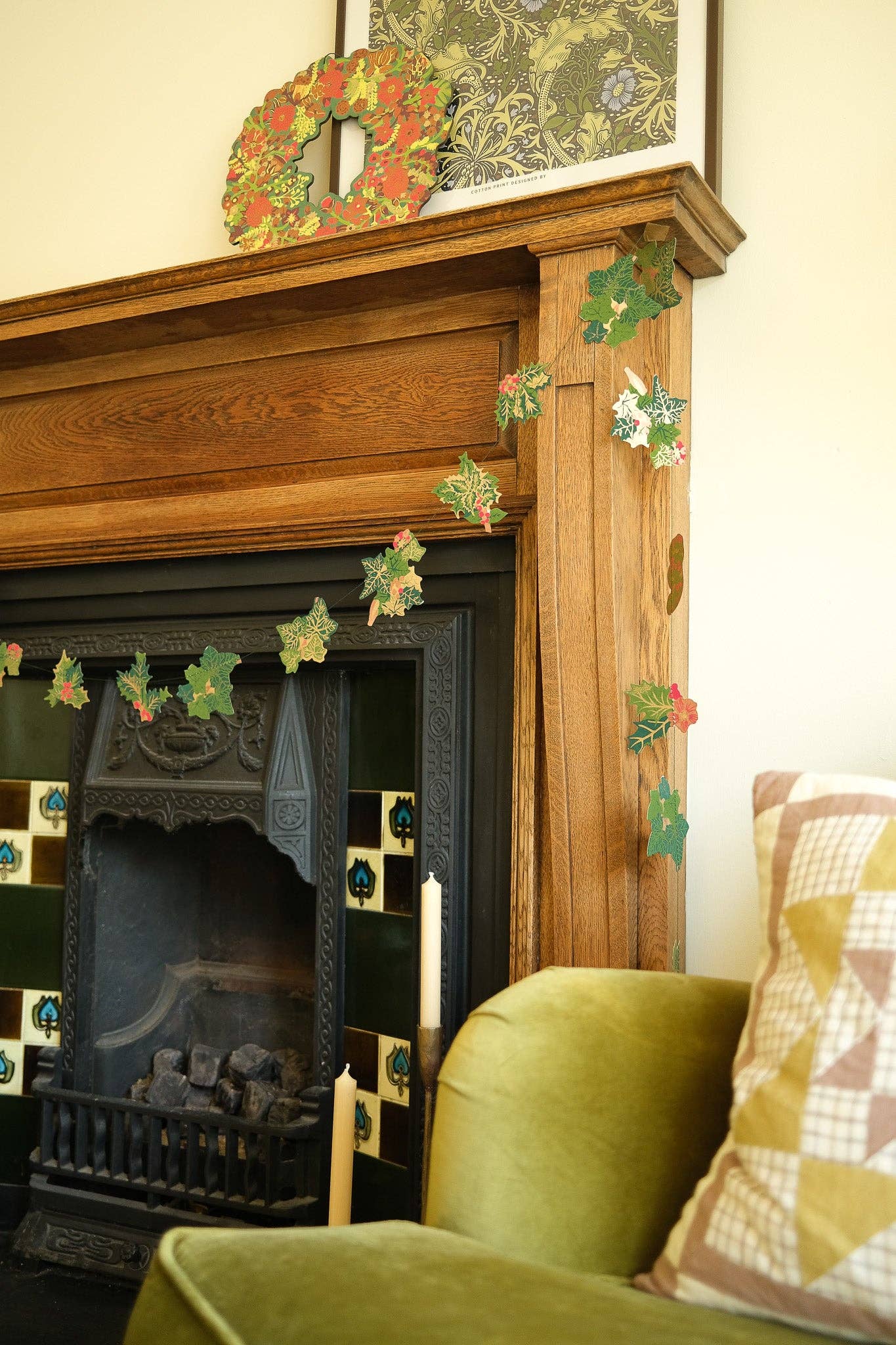 East End Press | Sewn Paper Garland | Holly & Ivy