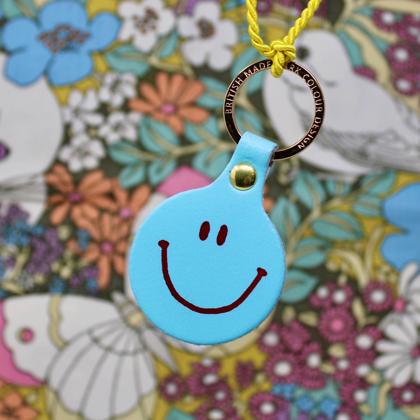 Ark | Feeling Lush Smilie Face Key Fob | Cornflower