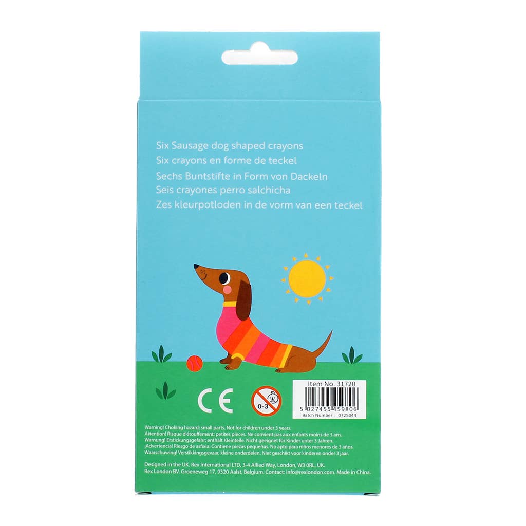 Rex | Set of 6 Sausage Dog shaped crayons