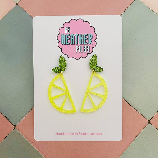 By Heather Filby | Glitzy Glitter Earrings | Lemon Slice