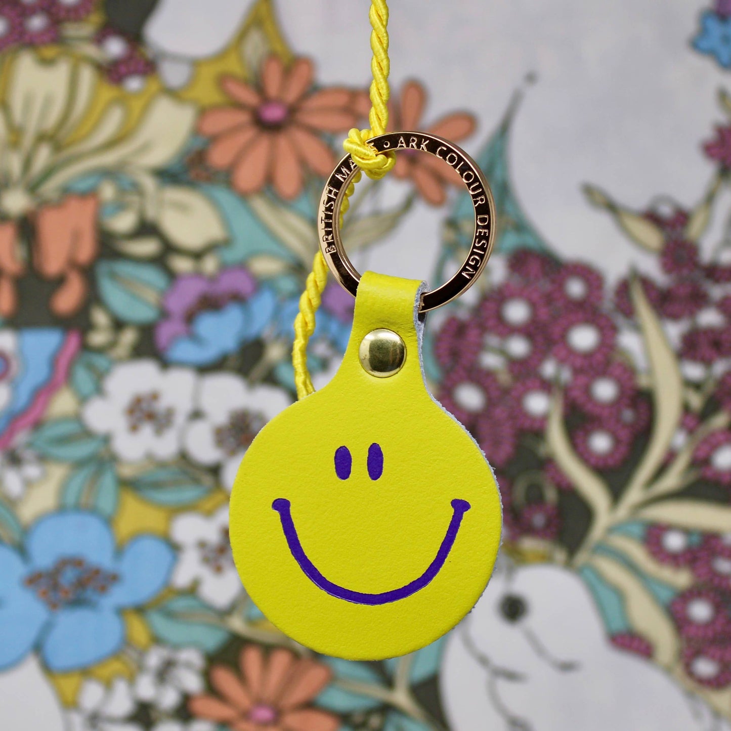 Ark | Feeling Lush Smilie Face Key Fob | Cornflower