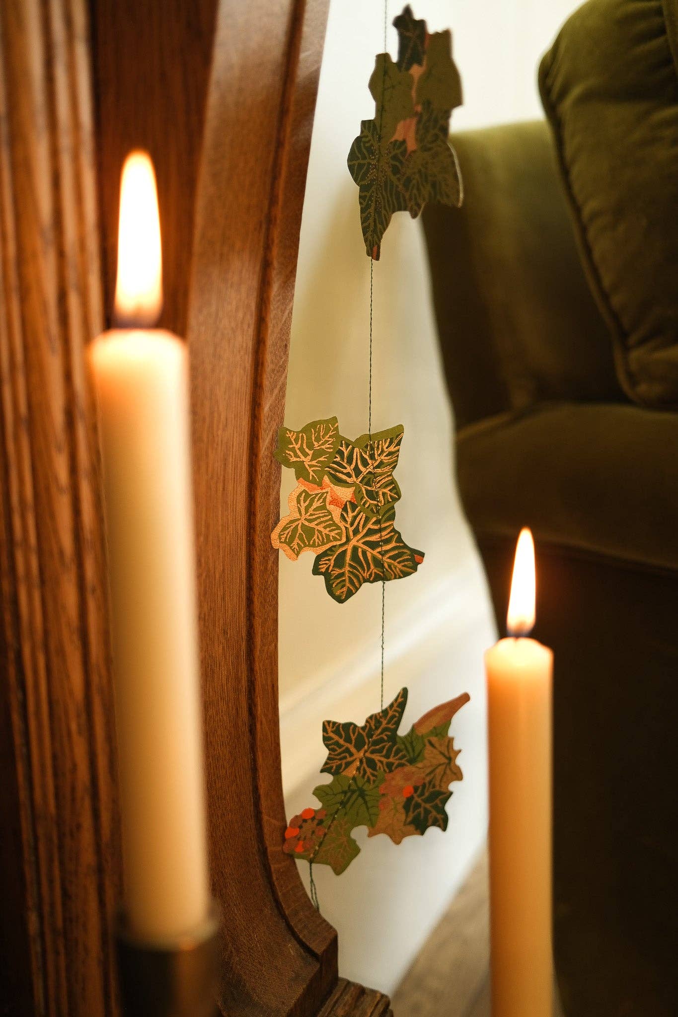 East End Press | Sewn Paper Garland | Holly & Ivy