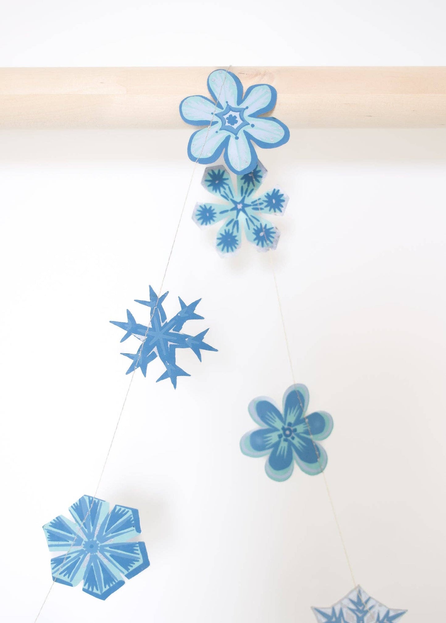 East End Press | Paper Sewn Garland | Snowflakes