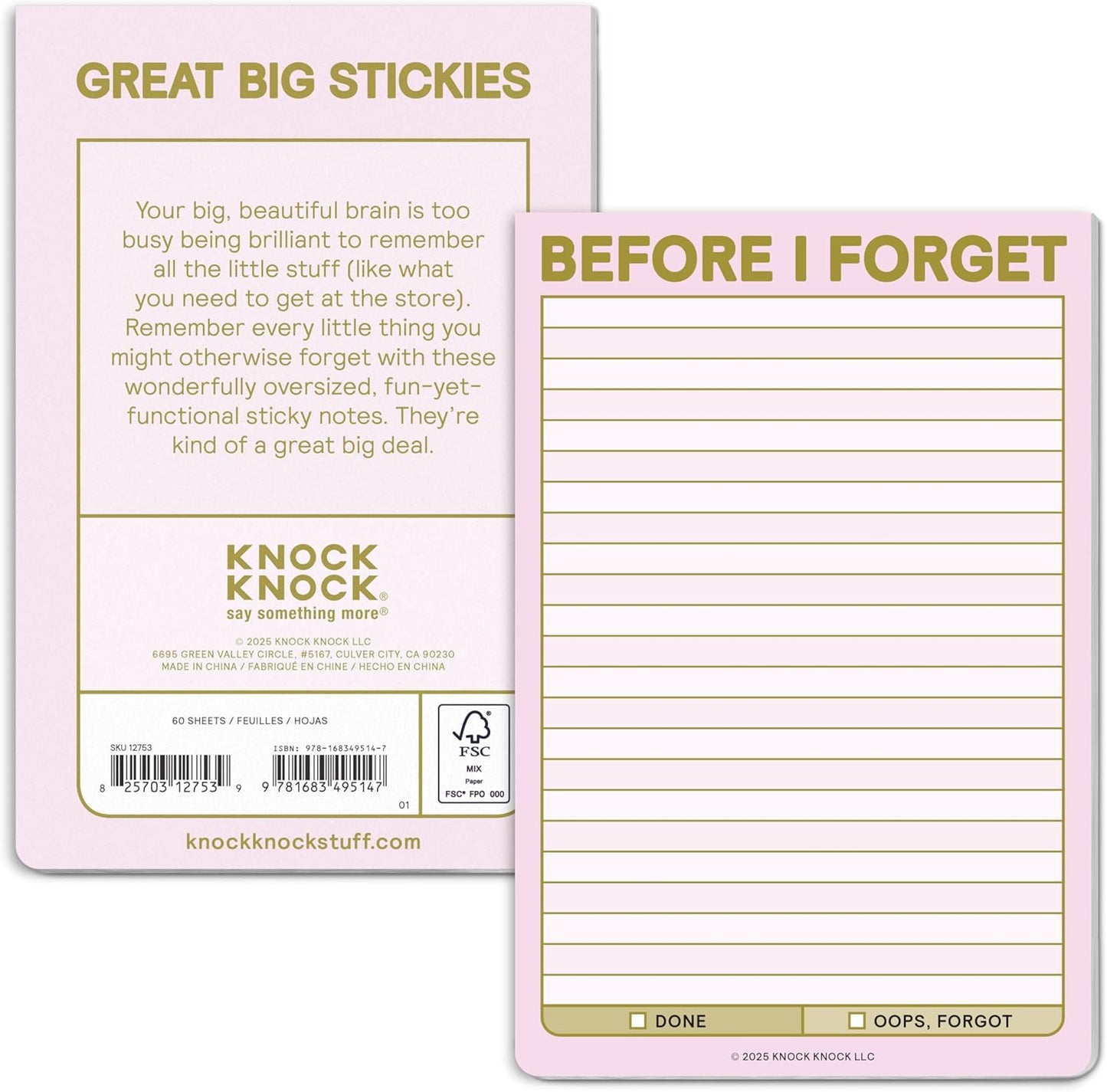 Knock Knock | Great Big Stickies | Before I Forget